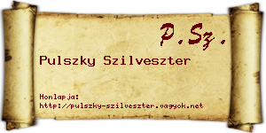 Pulszky Szilveszter névjegykártya